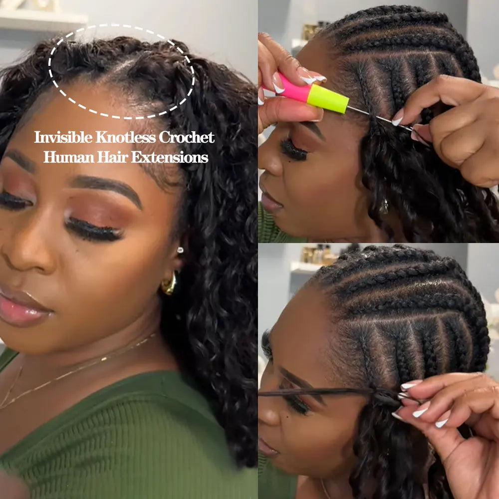 Afro Kinky Burmese Curly Crochet Human Hair Knotless Pre-Separated Crochet Feather Hair Extensions Curly 100% Human Hair