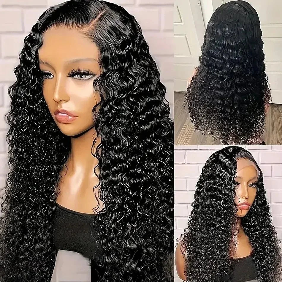 30 40 Inch Water Deep Wave Lace Front Wig 13x6 Hd Lace Frontal Wig 13x4 Curly Human Hair Wigs For Women 360 Pre Plucked Lace Wig