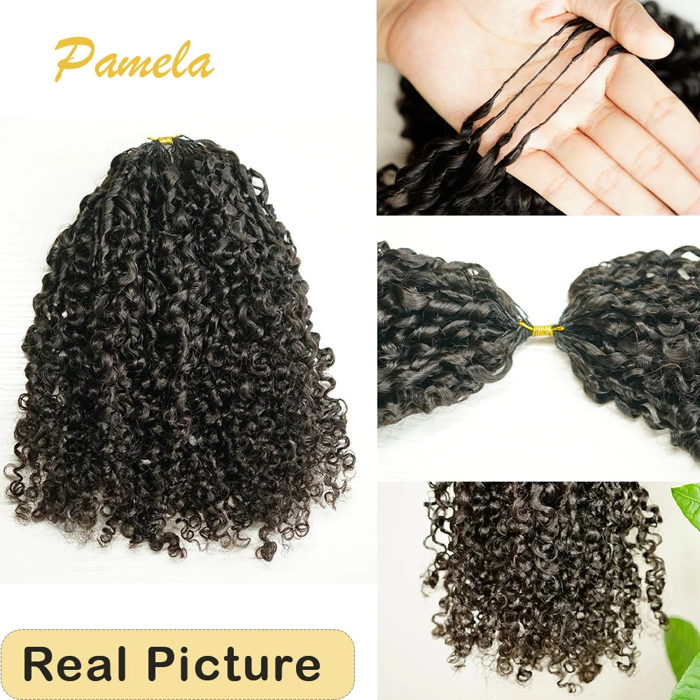 Afro Kinky Burmese Curly Crochet Human Hair Knotless Pre-Separated Crochet Feather Hair Extensions Curly 100% Human Hair