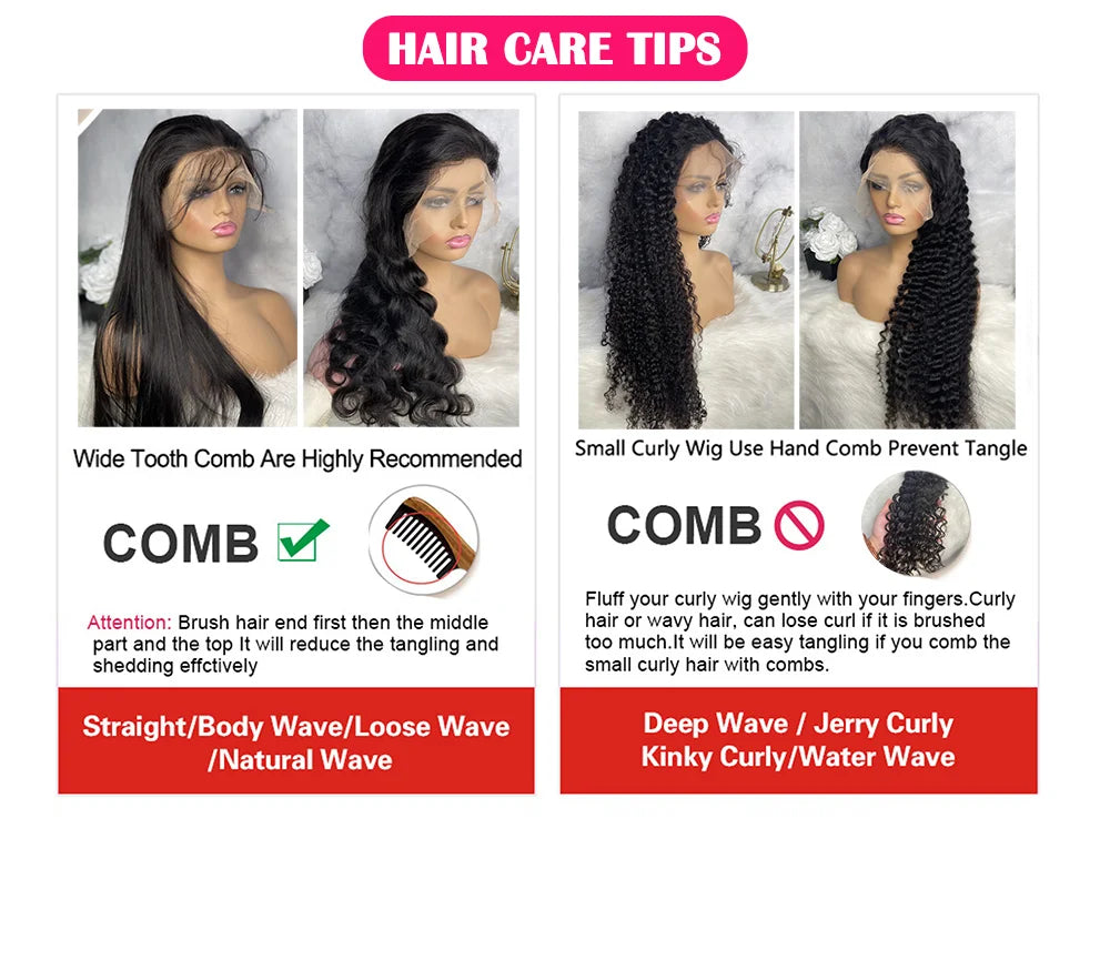 30 40 Inch Water Deep Wave Lace Front Wig 13x6 Hd Lace Frontal Wig 13x4 Curly Human Hair Wigs For Women 360 Pre Plucked Lace Wig