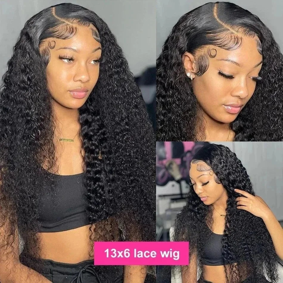 30 40 Inch Water Deep Wave Lace Front Wig 13x6 Hd Lace Frontal Wig 13x4 Curly Human Hair Wigs For Women 360 Pre Plucked Lace Wig