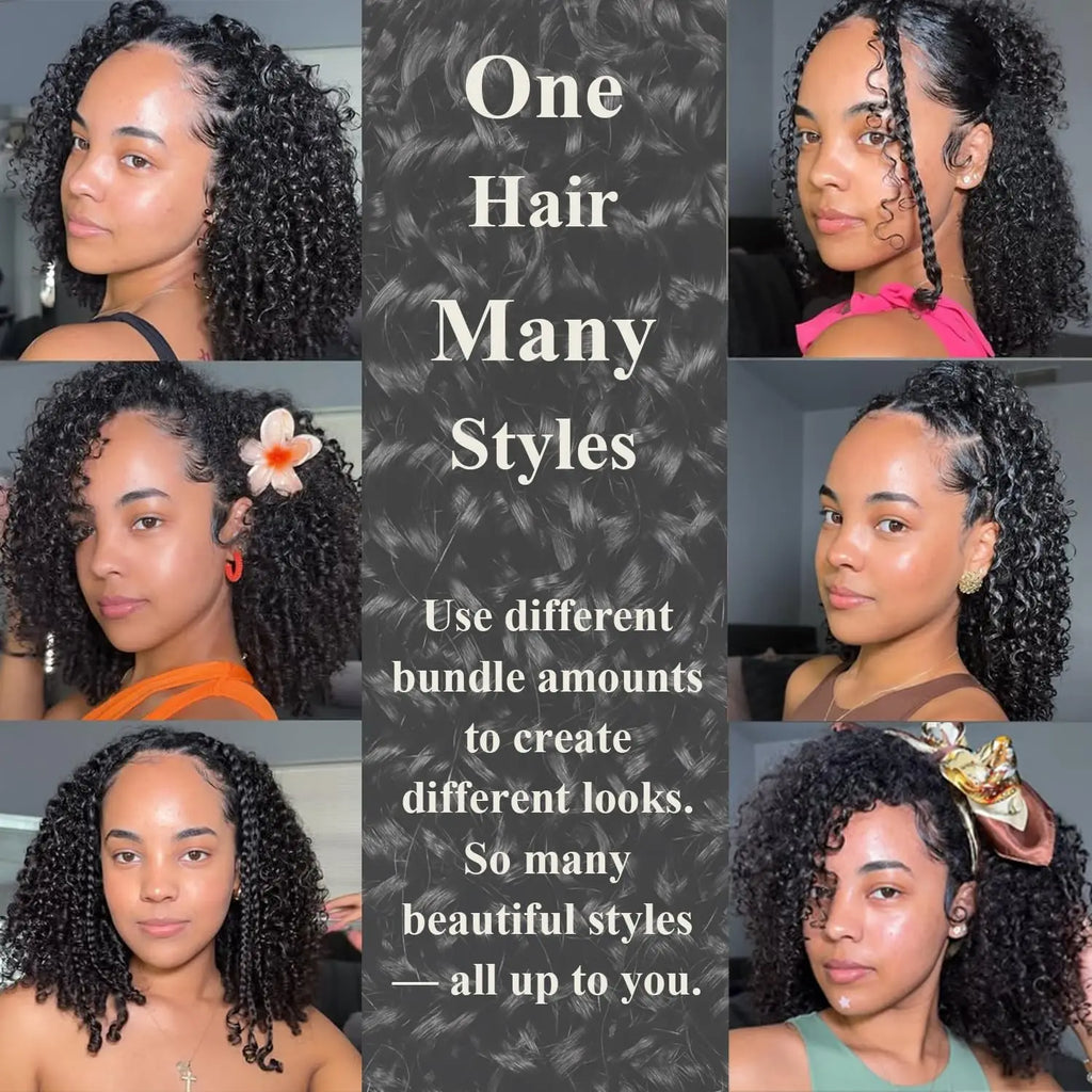 Brown Kinky Curly Crochet Hair PreSeparated Burmese Curly Feather Crochet Human Hair Extensions Seamless Invisible For Braiding