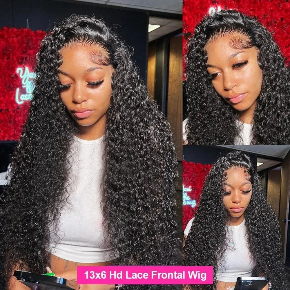 30 40 Inch Water Deep Wave Lace Front Wig 13x6 Hd Lace Frontal Wig 13x4 Curly Human Hair Wigs For Women 360 Pre Plucked Lace Wig