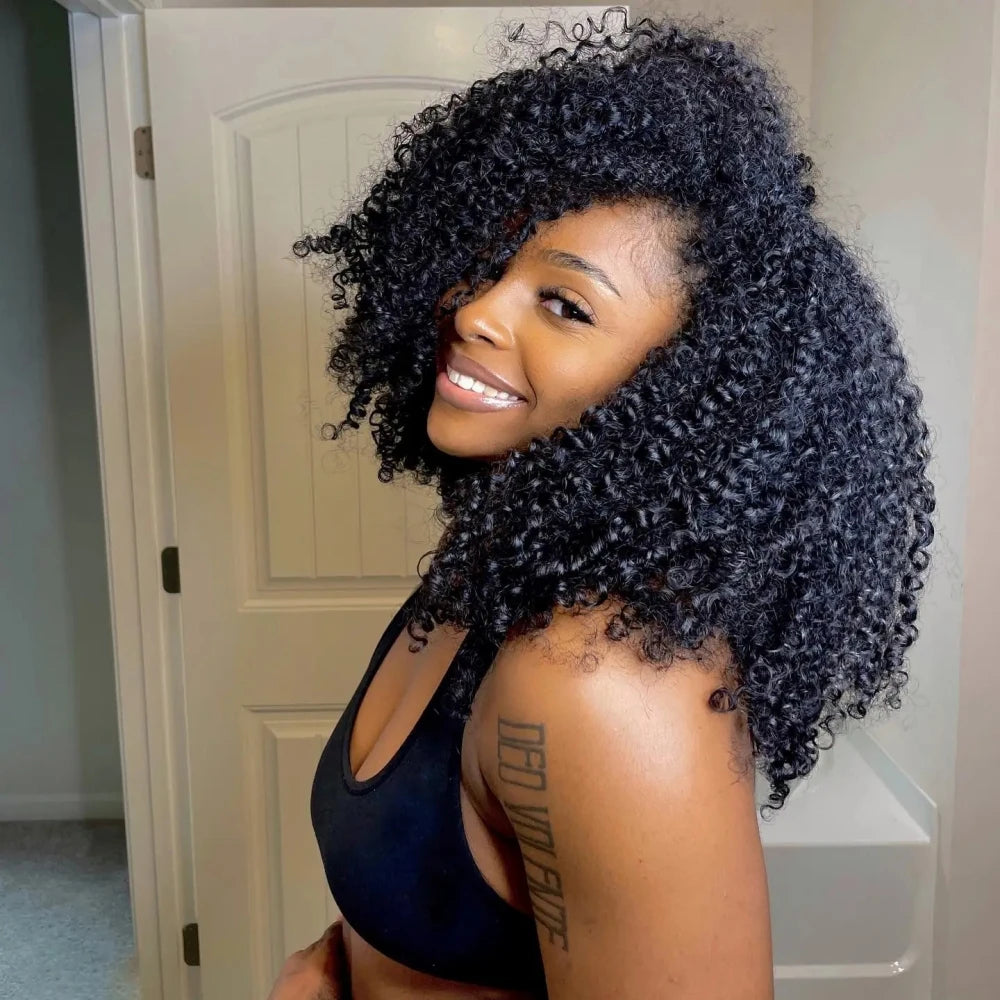 427 Highlight Feather Crochet Human Hair Extension For Braid Kinky Curly Pre-Separated Knotless Small Spirals Curly Crochet Hair