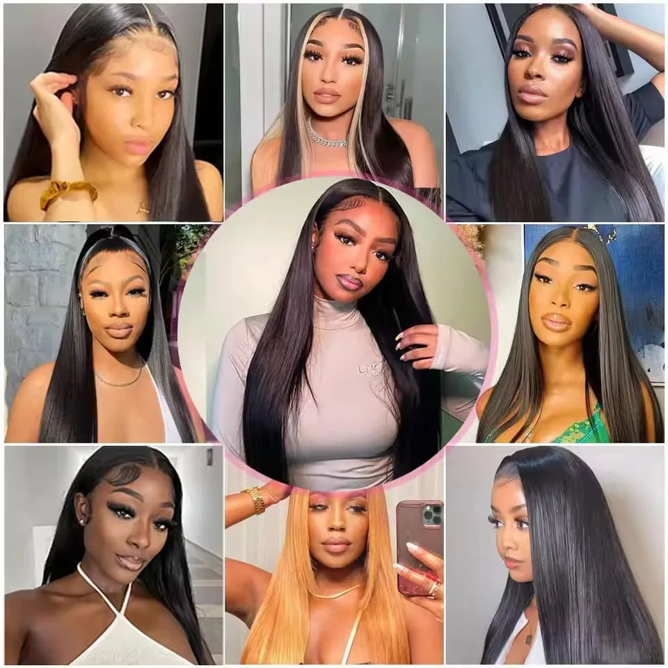 30 40 Inch Bone Straight Hd Transparent 13x6 Pre Plucked Lace Frontal Wig 13x4 360 Hd Lace Front Human Hair Wigs For Black Women